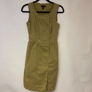 J. Crew Dress Mini Canvas Utility Causal Office Safari Button down Womens SZ 0